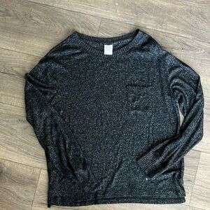 Stars Above Dark Gray Long Sleeve Lounge Top / Cozy Lounge Top Size medium